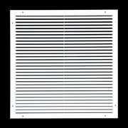 24 x 24-inch White Aluminum bar return grille, front view