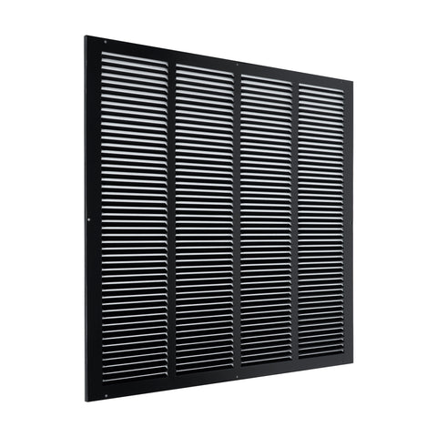 24"x24" Steel Return Air Grille – HVAC Cold Air Intake Vent Cover, Black | Out. Dim.: 25-3/4"W X 25-3/4"H