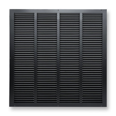 24"x24" Steel Return Air Grille – HVAC Cold Air Intake Vent Cover, Black | Out. Dim.: 25-3/4"W X 25-3/4"H