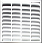 24 x 24-inch White Steel flat stamped return grille, front view