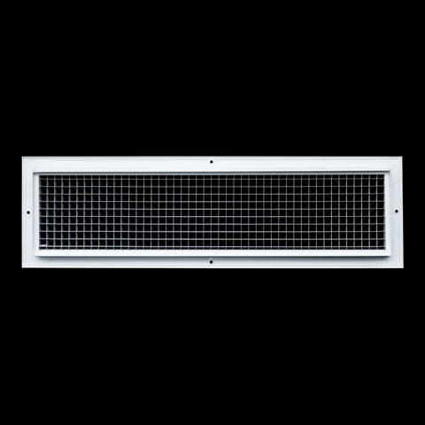 24" x 6" [Duct Opening] Aluminum Return Air Grille | Rust Proof Eggcrate Vent Cover Grill for Sidewall and Ceiling, White | Outer Dimensions: 25.75" X 7.75"