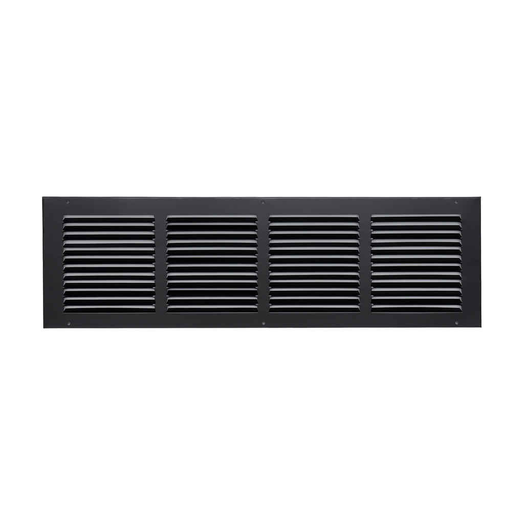 24"x6" Steel Return Air Grille – HVAC Cold Air Intake Vent Cover, Black | Out. Dim.: 25-3/4"W X 7-3/4"H