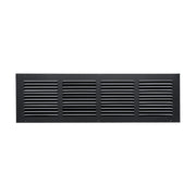 24 x 6-inch Black Steel flat stamped return grille, front view