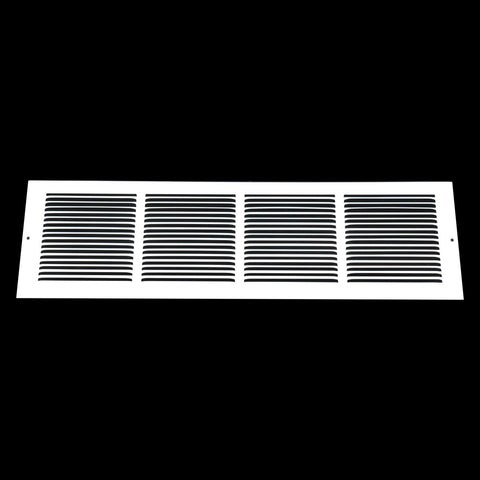 24"W x 6"H [Duct Opening] Steel Triangular Baseboard Return Air Grille | Air Register Vent Cover Grill | 3.75" Depth | White | Outer Dimensions: 25-3/4" x 6-5/8"
