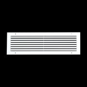 24 x 6-inch White Aluminum bar return grille, front view