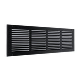 24"x6" Black Steel Return Air Grille, High-Airflow HVAC Cold Air Intake for Wall & Ceiling