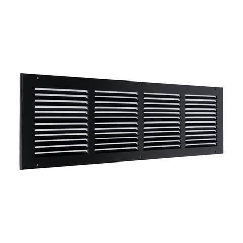 24"x6" Steel Return Air Grille – HVAC Cold Air Intake Vent Cover, Black | Out. Dim.: 25-3/4"W X 7-3/4"H