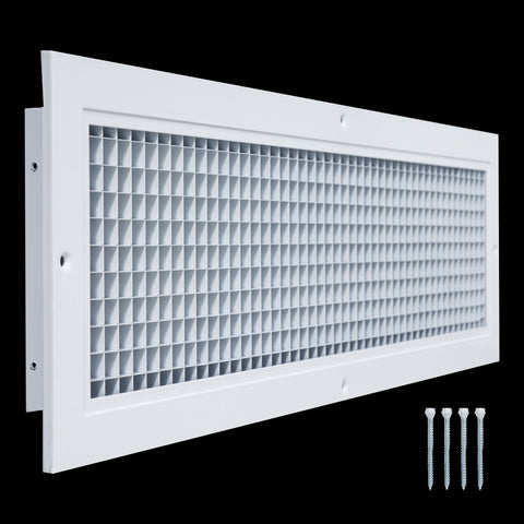 24" x 6" [Duct Opening] Aluminum Return Air Grille | Rust Proof Eggcrate Vent Cover Grill for Sidewall and Ceiling, White | Outer Dimensions: 25.75" X 7.75"