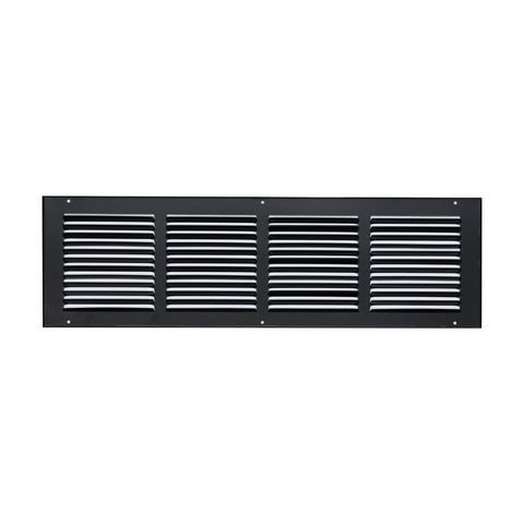 24"x6" Steel Return Air Grille – HVAC Cold Air Intake Vent Cover, Black | Out. Dim.: 25-3/4"W X 7-3/4"H
