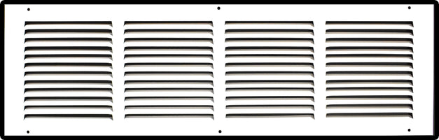 24" X 6" Duct Opening | Steel Return Air Grille for Sidewall and Ceiling | Outer Dimensions: 25.75"W X 7.75"H
