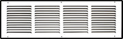 24 x 6-inch White Steel flat stamped return grille, front view