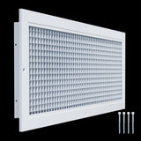 24x8 White Aluminum Eggcrate Return Air Grille, Low-Noise High-Airflow Rust-Proof Vent Cover