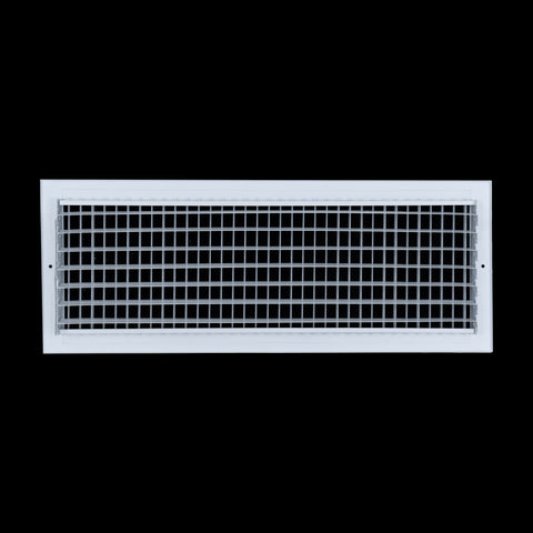 24"W x 8"H Steel Adjustable Air Supply Grille | Register Vent Cover Grill for Sidewall and Ceiling | White | Outer Dimensions: 25.75"W X 9.75"H for 24x8 Duct Opening
