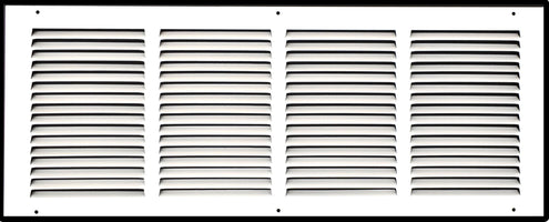 24" X 8" Duct Opening | Steel Return Air Grille for Sidewall and Ceiling | Outer Dimensions: 25.75"W X 9.75"H