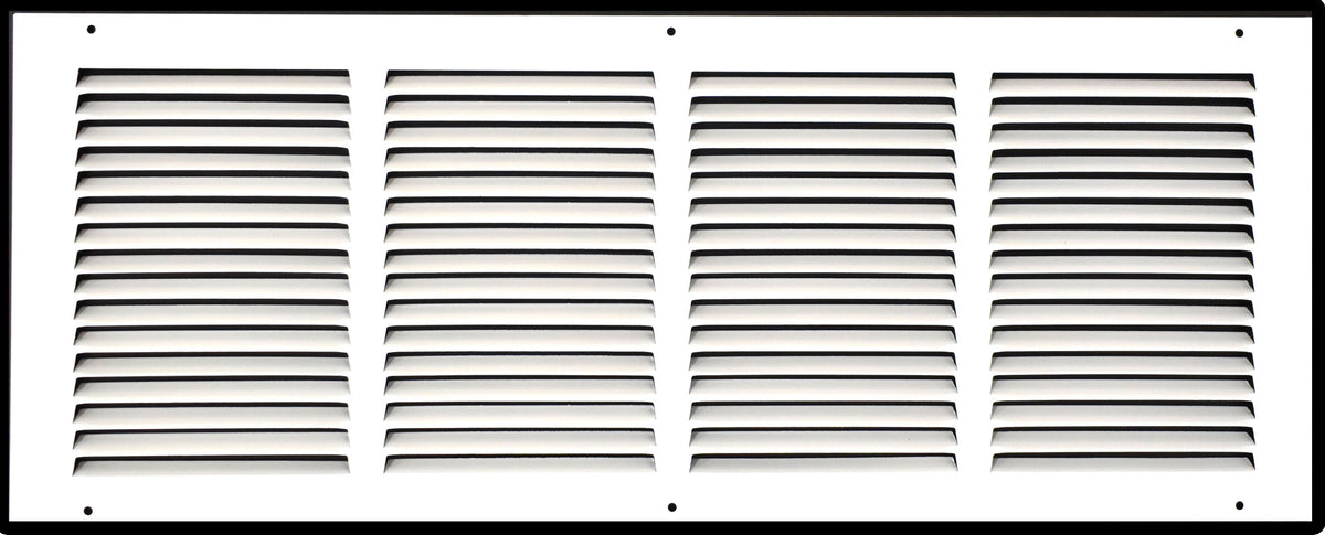 24" X 8" Duct Opening | Steel Return Air Grille for Sidewall and Ceiling | Outer Dimensions: 25.75"W X 9.75"H