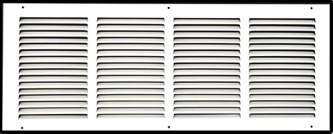 24" X 8" Duct Opening | Steel Return Air Grille for Sidewall and Ceiling | Outer Dimensions: 25.75"W X 9.75"H