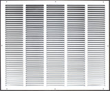 25"x20" White Steel Return Air Grille, High-Airflow HVAC Cold Air Intake for Wall & Ceiling