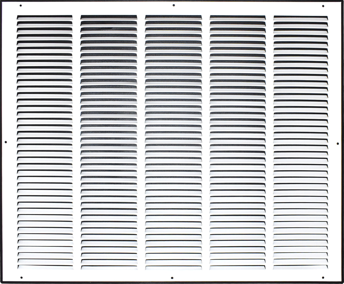 25"x20" White Steel Return Air Grille, High-Airflow HVAC Cold Air Intake for Wall & Ceiling