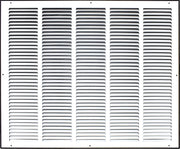 25x20 White Steel Return Air Grille, High-Airflow HVAC Cold Air Intake for Wall & Ceiling