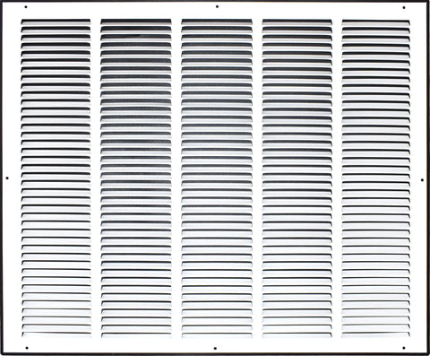 25"x20" White Steel Return Air Grille, High-Airflow HVAC Cold Air Intake for Wall & Ceiling