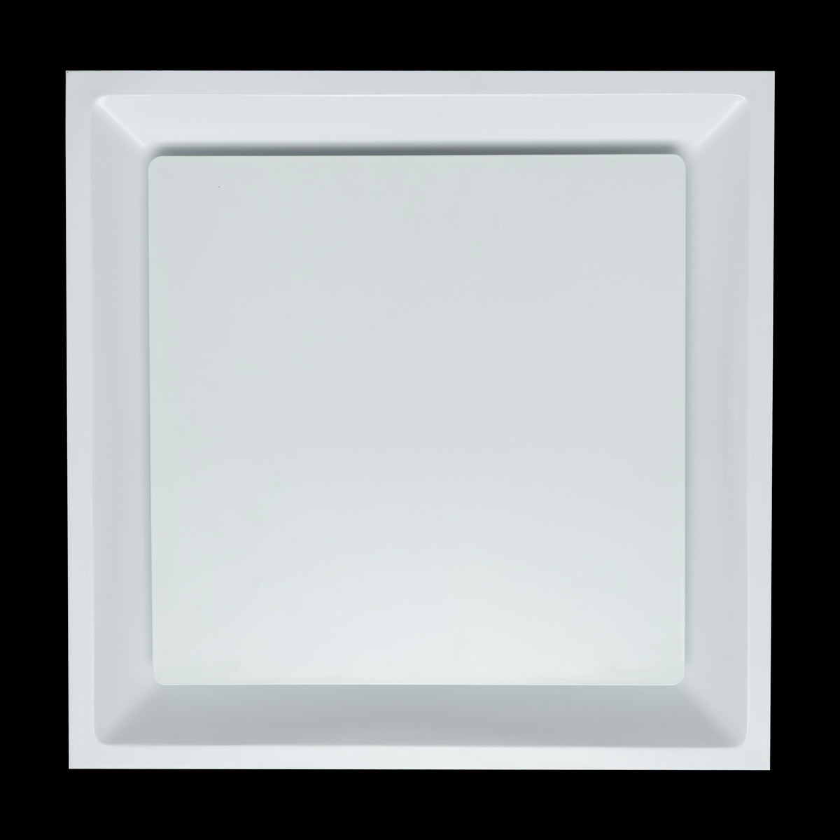 Fits 24x24 Steel T-Bar Drop Ceiling Grid | 2x2 Feet Lay in Steel Air Supply Diffuser with Round 6" [Neck Size] by Handua | Flat Plate Plaque Diffuser | White | Outer Dimension: 23-3/4" x 23-3/4"