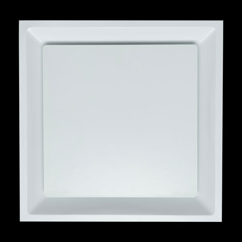 Fits 24x24 Steel T-Bar Drop Ceiling Grid | 2x2 Feet Lay in Steel Air Supply Diffuser with Round 6" [Neck Size] by Handua | Flat Plate Plaque Diffuser | White | Outer Dimension: 23-3/4" x 23-3/4"