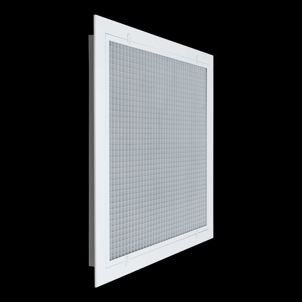 20"x20" Aluminum Eggcrate Return Air Filter Grille for Sidewall and Ceiling | White | Out. Dim.: 22-1/4"W X 22-1/4"H
