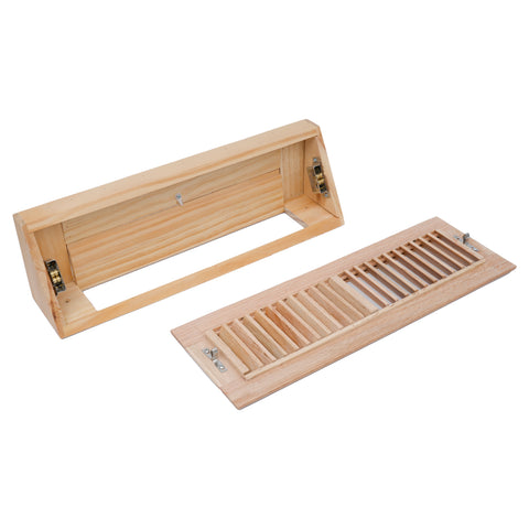 18" Corner Baseboard Register | Oak