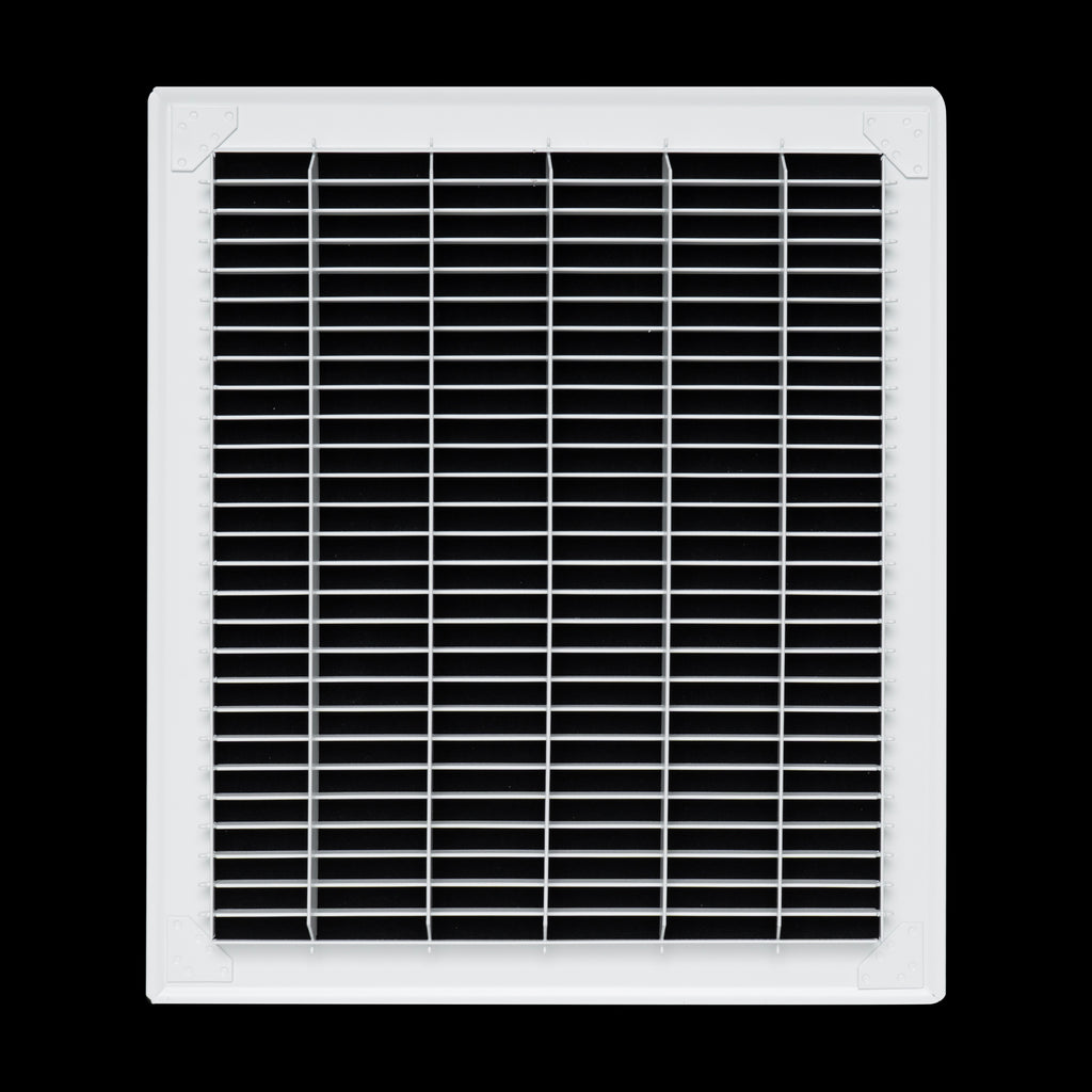 12"x14" Heavy Duty Return Air Floor Grille | Walkable White | Out. Dim.: 13-3/4"W X 15-3/4"H
