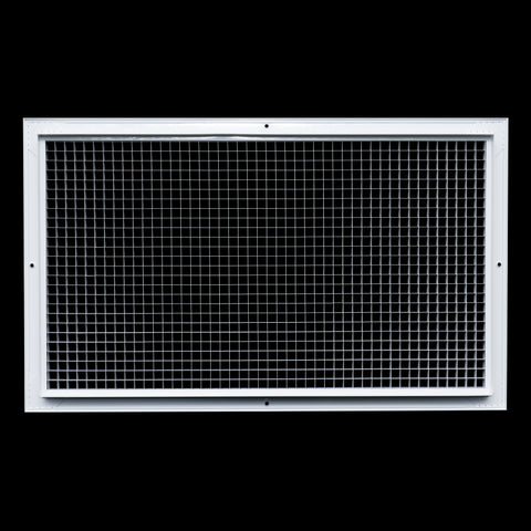 14" x 24" [Duct Opening] Aluminum Return Air Grille | Rust Proof Eggcrate Vent Cover Grill for Sidewall and Ceiling, White | Outer Dimensions: 15.75" X 25.75"