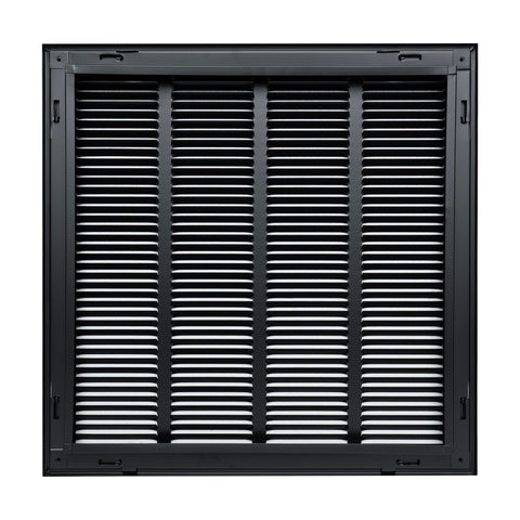 20"x20" Steel Return Air Filter Grille | Removable Door for 1" Filters | Black HVAC Vent Cover | Out. Dim.: 22-5/8"W X 22-5/8"H