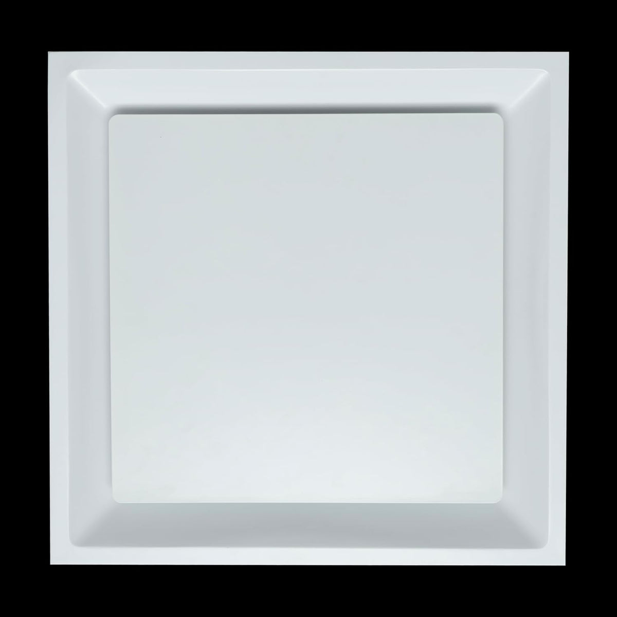 Fits 24x24 Steel T-Bar Drop Ceiling Grid | 2x2 Feet Lay in Steel Air Supply Diffuser with Round 12" [Neck Size] by Handua | Flat Plate Plaque Diffuser | White | Outer Dimension: 23-3/4" x 23-3/4"