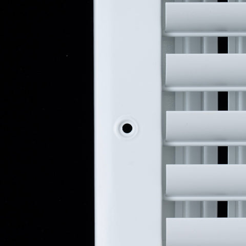 8"x8" 2-Way White Aluminum Adjustable Curved Blade Supply Register, Air Vent Cover with Damper for Sidewall Or Ceiling