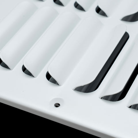 8"x8" 2-WAY Fixed Curved Blade Air Supply Diffuser | White | Outer Dimension: 9-3/4"W X 9-3/4"H