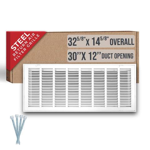 Handua HVAC Steel Return Air Filter Grille [Removable Face Door] for 1-inch Filters Vent Cover Grill for 1-inch Filter, White