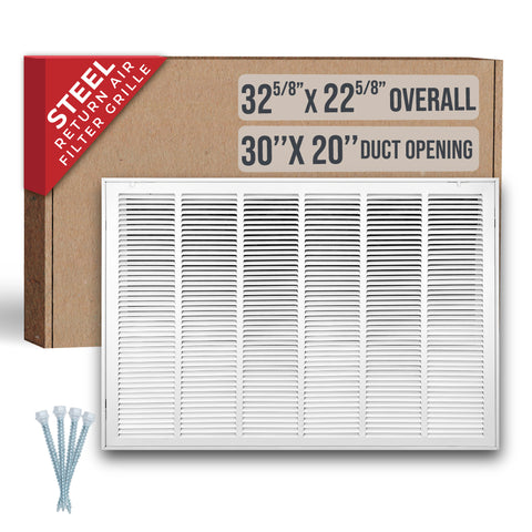 Handua HVAC Steel Return Air Filter Grille [Removable Face Door] for 1-inch Filters Vent Cover Grill for 1-inch Filter, White