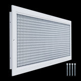 30x10 White Aluminum Eggcrate Return Air Grille, Low-Noise High-Airflow Rust-Proof Vent Cover