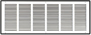 30 x 10-inch White Steel flat stamped return grille, front view