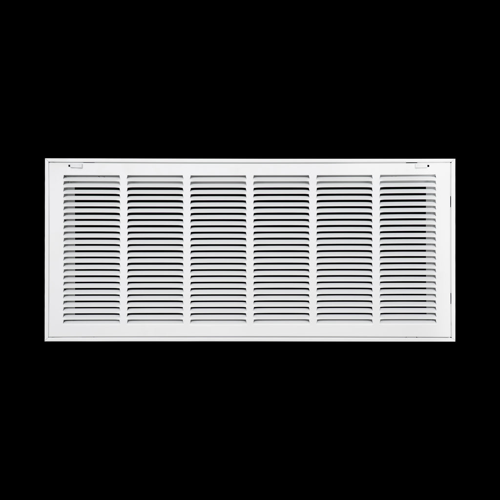 30"x12" Steel Return Air Filter Grille | Removable Door for 1" Filters | White HVAC Vent Cover | Out. Dim.: 32-5/8"W X 14-5/8"H