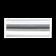 30 x 12-inch White Aluminum bar return grille, front view
