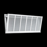 30"x12" White Steel Return Air Filter Grille, Removable Door, Plastic Latches, for 1-Inch Filters