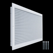 30 x 12-inch White Aluminum eggcrate return grille, angled view
