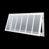 30"x12" White Steel Return Air Filter Grille, Removable Door, for 1-Inch Filters