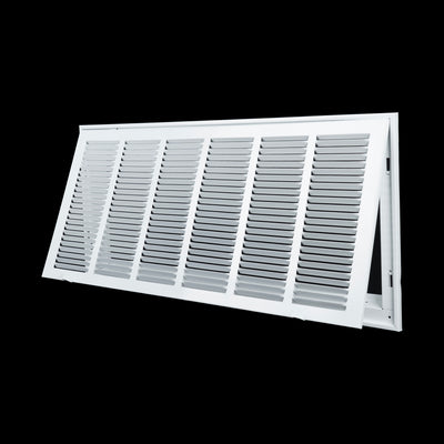 30x12 White Steel Return Air Filter Grille, Removable Door, for 1-Inch Filters