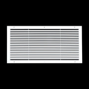 30 x 14-inch White Aluminum bar return grille, front view