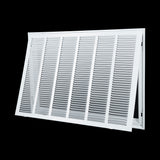 30"x20" White Steel Return Air Filter Grille, Removable Door, for 1-Inch Filters