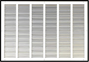 30 x 20-inch White Steel flat stamped return grille, front view
