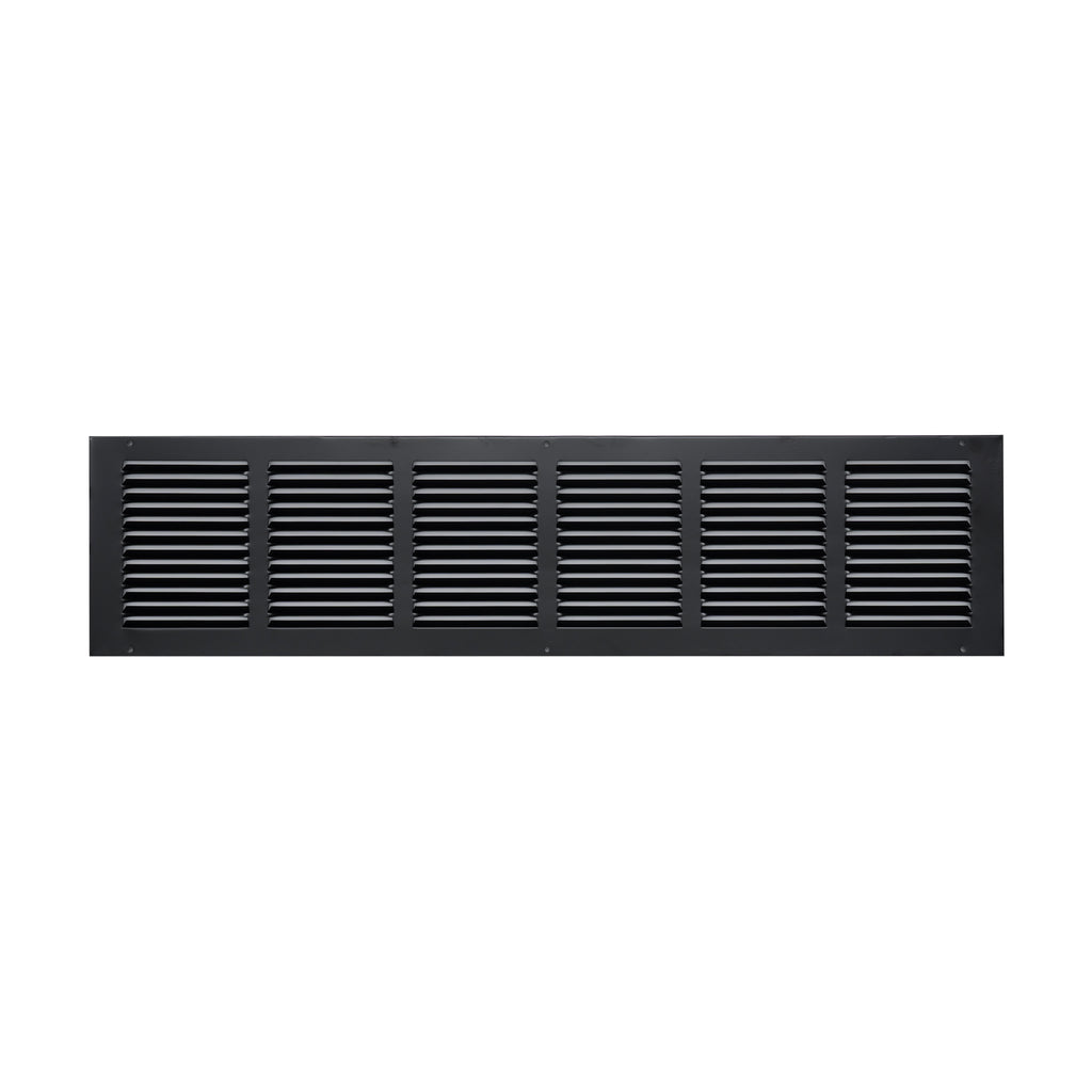 30"x6" Steel Return Air Grille – HVAC Cold Air Intake Vent Cover, Black | Out. Dim.: 31-3/4"W X 7-3/4"H