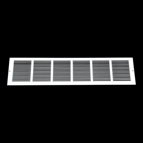 30"W x 6"H [Duct Opening] Steel Triangular Baseboard Return Air Grille | Air Register Vent Cover Grill | 3.75" Depth | White | Outer Dimensions: 31-3/4" x 6-5/8"
