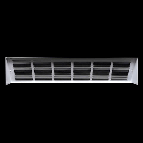 30"W x 6"H [Duct Opening] Steel Triangular Baseboard Return Air Grille | Air Register Vent Cover Grill | 3.75" Depth | White | Outer Dimensions: 31-3/4" x 6-5/8"